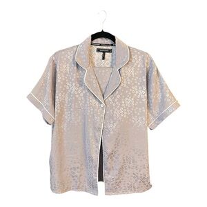 Pajama Set Floral Lavender Purple Satin-like Size Large